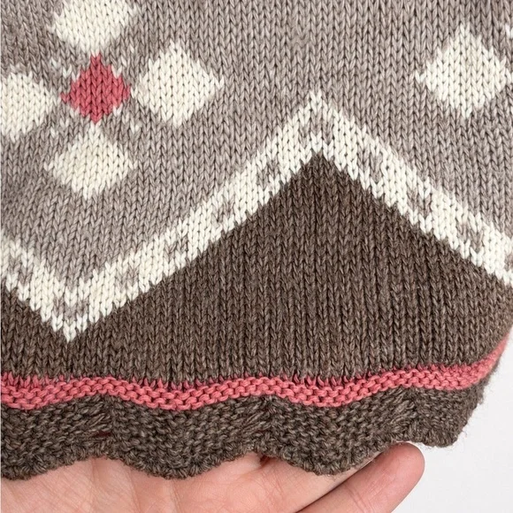 Cottagecore Coquette Floral Fair Isle Vintage Knit Sweater Romantic - Picture 5 of 10